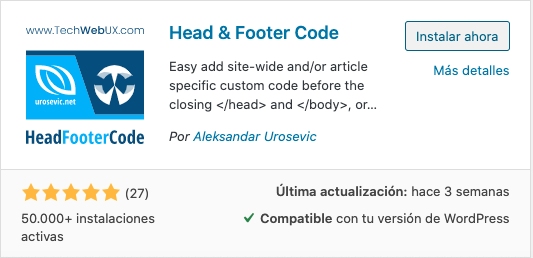 Plugin Head & Footer Code