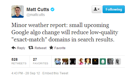matt-cutts-domain-match-tweet